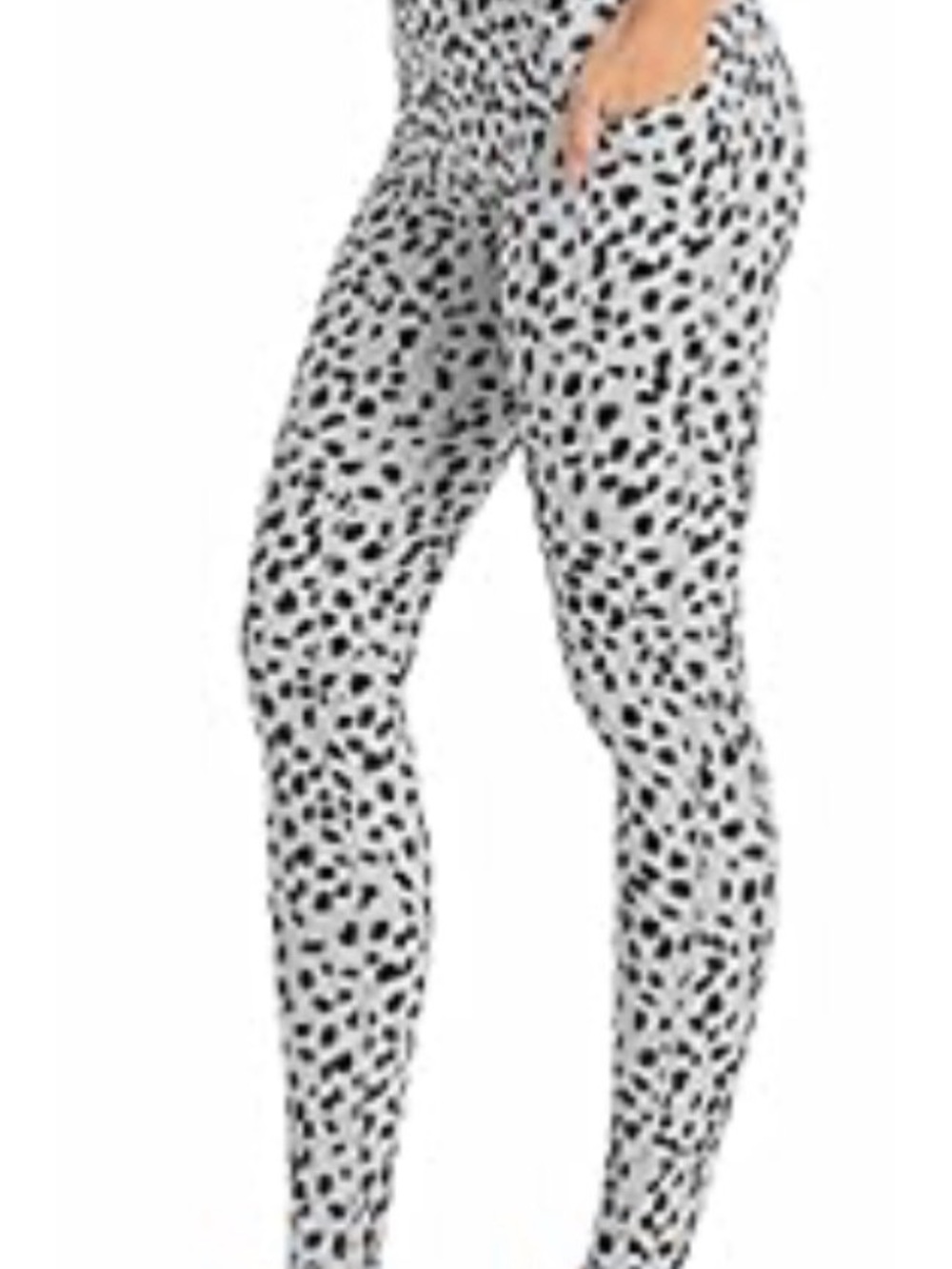 Grey and Black Print Leggings